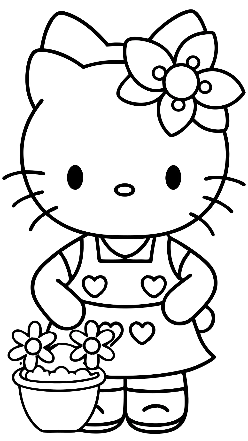 easy hello kitty coloring pages